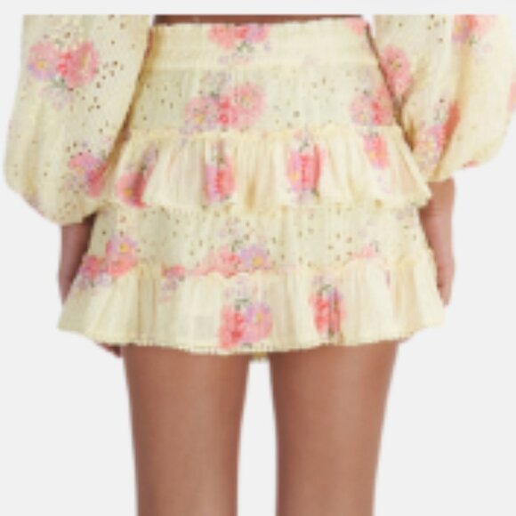 LoveShackFancy Bliss Skirt Mellow Yellow Size XS NEW - Picture 3 of 4